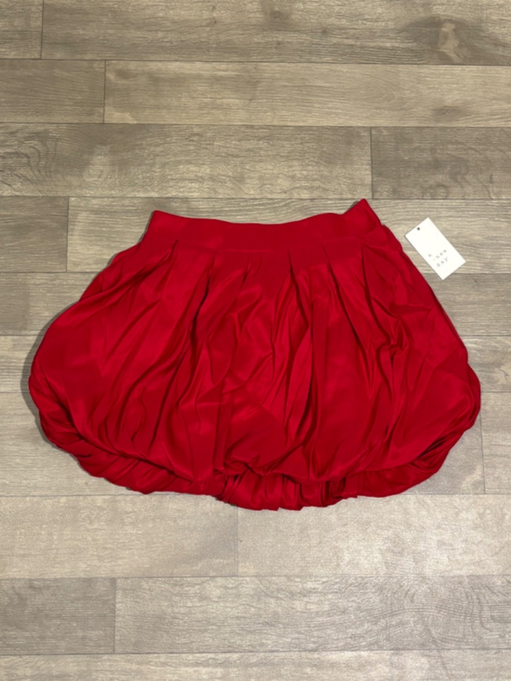 A New Day Women's Bubble Hem Mini Skirt with Hidden Pockets Red - Picture 4 of 14